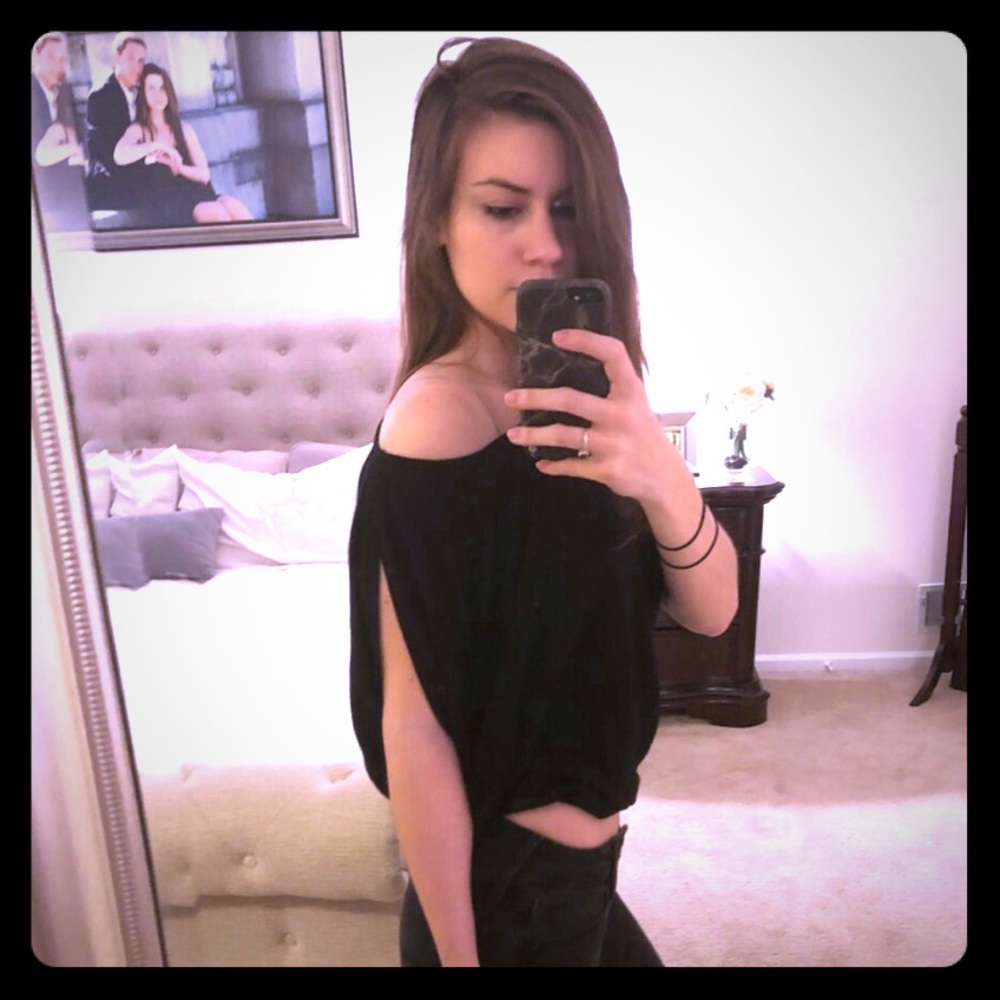 Flirty black top